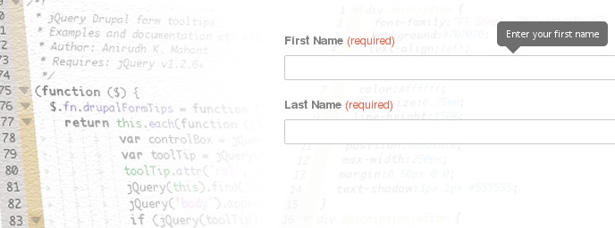 Uncluttered Drupal form tooltips with jQuery