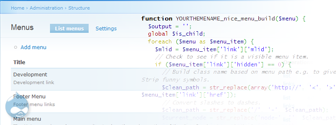 How to theme Nice Menus as Table Based Menu